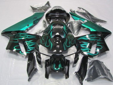 Großhandel Honda CBR600RR Motorrad Verkleidung 2005-2006 - Glanzendes Schwarz Blau Grun Flamme