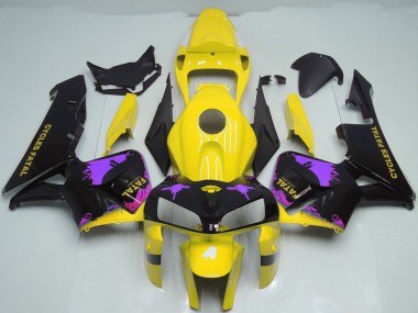 Großhandel Honda CBR600RR Motorrad Verkleidung 2005-2006 - Glanzendes Schwarz Gelb Lila Spritzer
