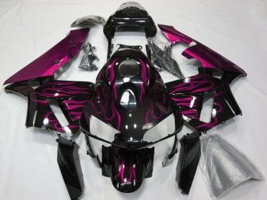 Großhandel Honda CBR600RR Motorrad Verkleidung 2003-2004 - Glanzendes Schwarz Lila Flamme