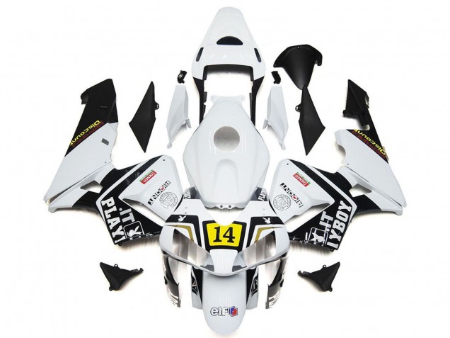 Großhandel Honda CBR600RR Motorrad Verkleidung 2003-2004 - Weiss Gelb Glanzendes Schwarz Playboy 14
