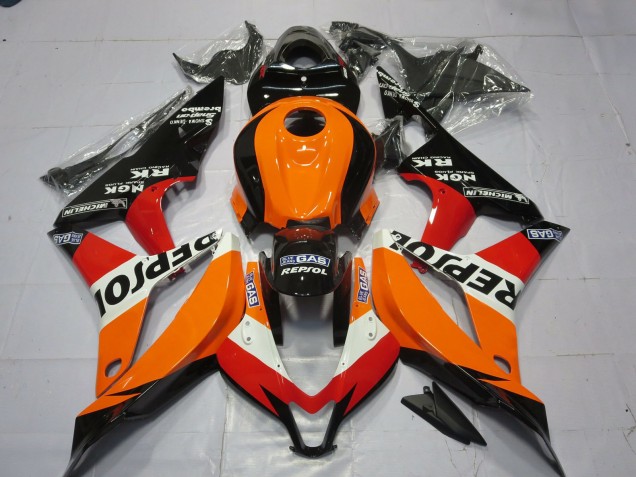 Großhandel Honda CBR600RR Motorrad Verkleidung 2007-2008 - Orange Weiss Rot Glanzendes Schwarz Repsol