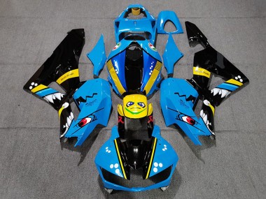 Großhandel Honda CBR600RR Motorrad Verkleidung 2013-2023 - Blau Gelb Glanzendes Schwarz Hai