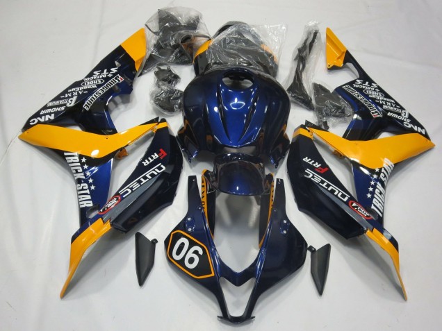 Großhandel Honda CBR600RR Motorrad Verkleidung 2007-2008 - Orange Blau Glanzendes Schwarz