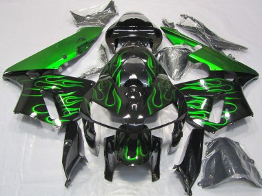 Großhandel Honda CBR600RR Motorrad Verkleidung 2005-2006 - Glanzendes Schwarz Vibrant Grun Flamme