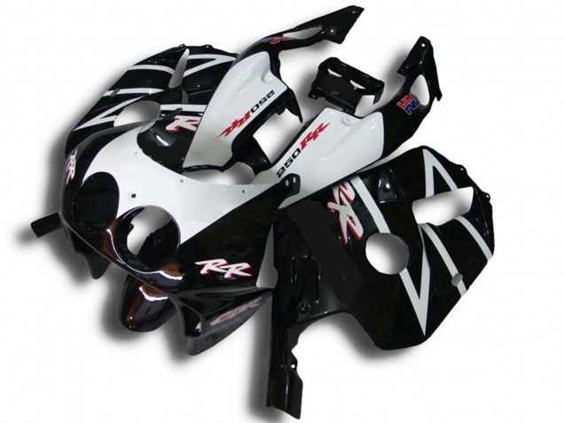 Großhandel Honda CBR250RR Motorrad Verkleidung 1990-1998 - Glanzendes Schwarz Weiss RR