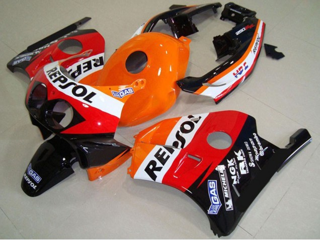 Großhandel Honda CBR250RR Motorrad Verkleidung 1990-1998 - Orange Weiss Rot Glanzendes Schwarz Classic Repsol