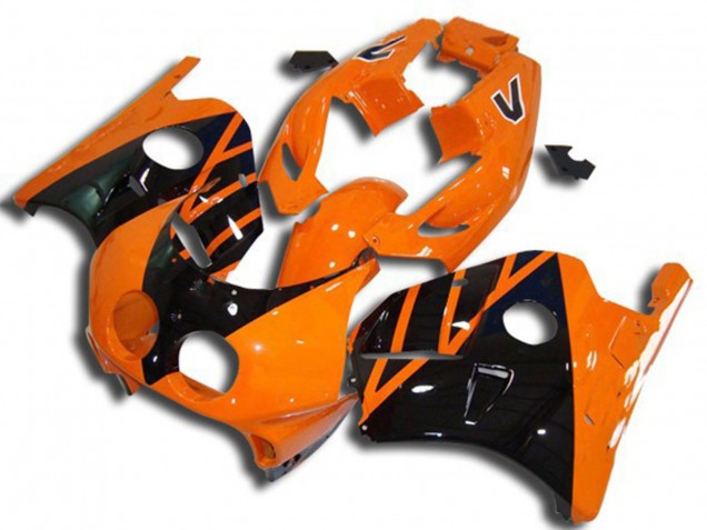 Großhandel Honda CBR250RR Motorrad Verkleidung 1990-1998 - Orange Glanzendes Schwarz