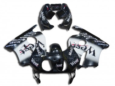 Großhandel Honda CBR250RR Motorrad Verkleidung 1990-1998 - Glanzendes Schwarz Weiss West