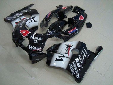 Großhandel Honda CBR250RR Motorrad Verkleidung 1990-1998 - Glanzendes Schwarz Weiss West Mobil