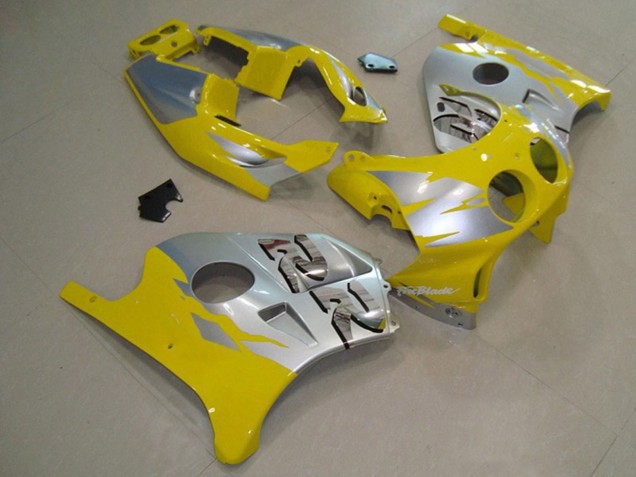 Großhandel Honda CBR250RR Motorrad Verkleidung 1990-1998 - Silber Gelb