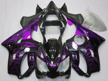 Großhandel Honda CBR600 F4i Motorrad Verkleidung 2001-2003 - Glanzendes Schwarz Lila Flamme