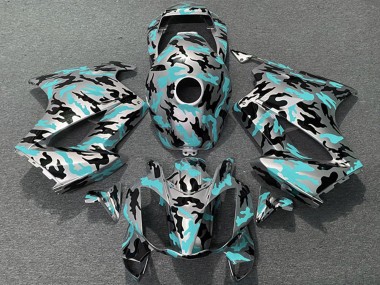 Großhandel Honda VFR 800 Motorrad Verkleidung 2002-2013 - Blau Grun Camouflage