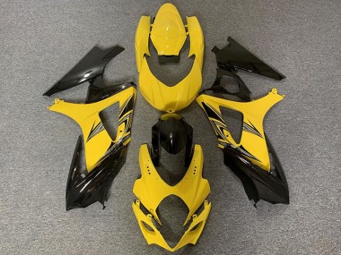 Großhandel Suzuki GSXR 1000 Motorrad Verkleidung 2007-2008 - Gelb Glanzendes Schwarz