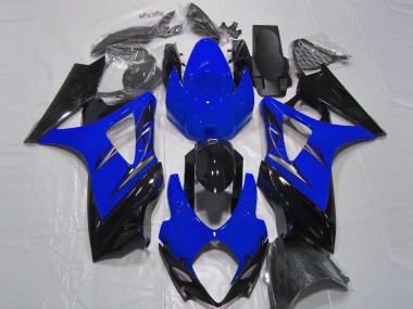 Großhandel Suzuki GSXR 1000 Motorrad Verkleidung 2007-2008 - Blau Glanzendes Schwarz