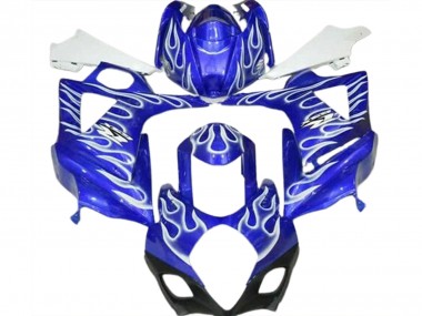 Großhandel Suzuki GSXR 1000 Motorrad Verkleidung 2007-2008 - Blau Weiss Flamme