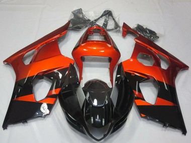 Großhandel Suzuki GSXR 1000 Motorrad Verkleidung 2003-2004 - Burnt Orange Glanzendes Schwarz