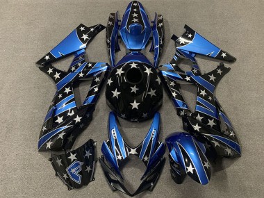 Großhandel Suzuki GSXR 1000 Motorrad Verkleidung 2007-2008 - Blau Glanzendes Schwarz Stern