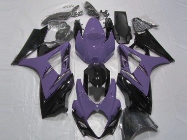 Großhandel Suzuki GSXR 1000 Motorrad Verkleidung 2007-2008 - Dunkel Lila Glanzendes Schwarz