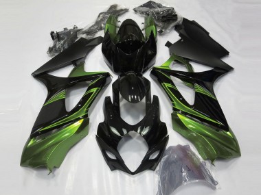 Großhandel Suzuki GSXR 1000 Motorrad Verkleidung 2007-2008 - Glanzendes Schwarz Grun