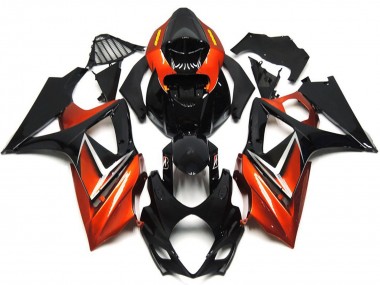 Großhandel Suzuki GSXR 1000 Motorrad Verkleidung 2007-2008 - Glanzendes Schwarz Orange