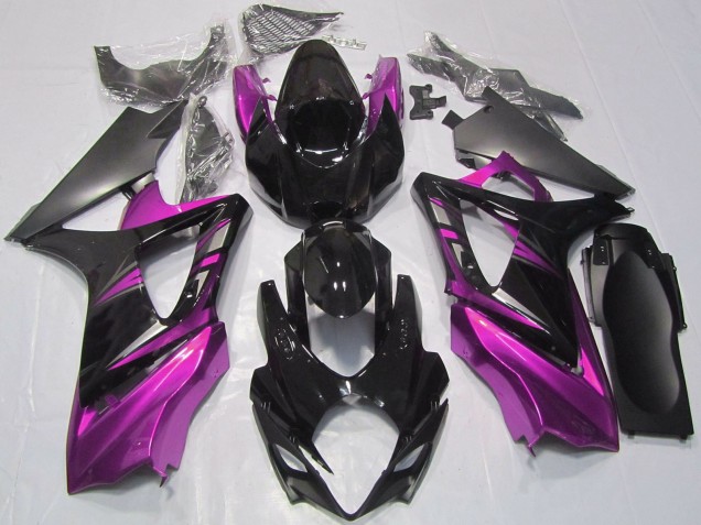 Großhandel Suzuki GSXR 1000 Motorrad Verkleidung 2007-2008 - Glanzendes Schwarz Rosa