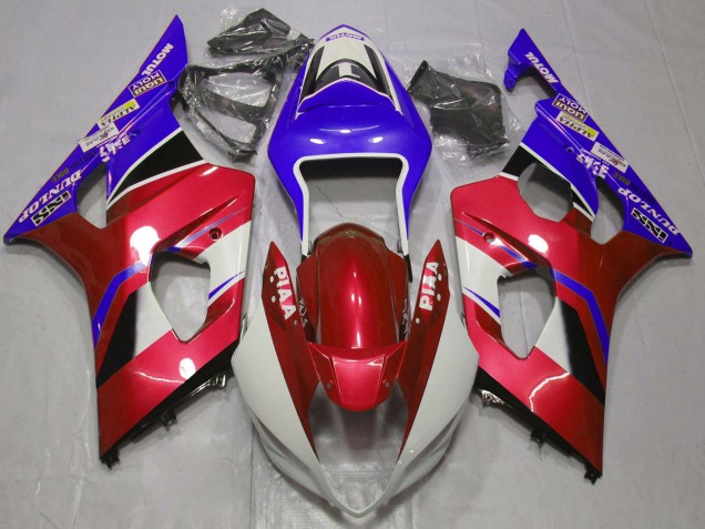 Großhandel Suzuki GSXR 1000 Motorrad Verkleidung 2003-2004 - Bonbon Rot Weiss Blau