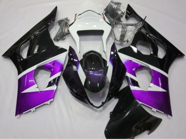 Großhandel Suzuki GSXR 1000 Motorrad Verkleidung 2003-2004 - Lila Weiss Glanzendes Schwarz