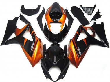 Großhandel Suzuki GSXR 1000 Motorrad Verkleidung 2007-2008 - Orange Glanzendes Schwarz