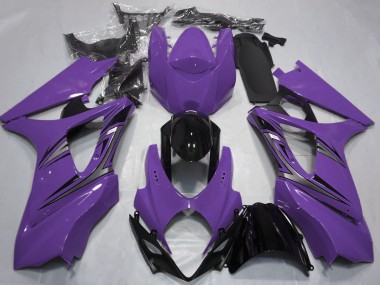 Großhandel Suzuki GSXR 1000 Motorrad Verkleidung 2007-2008 - Lila Glanzendes Schwarz OEM Stil