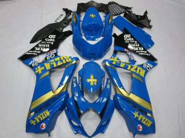 Großhandel Suzuki GSXR 1000 Motorrad Verkleidung 2007-2008 - Blau Gold Schwarz Rizla