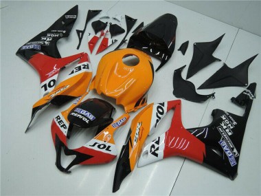 Großhandel Honda CBR600RR Motorrad Verkleidung 2007-2008 - Orange Weiss Rot Glanzendes Schwarz Repsol