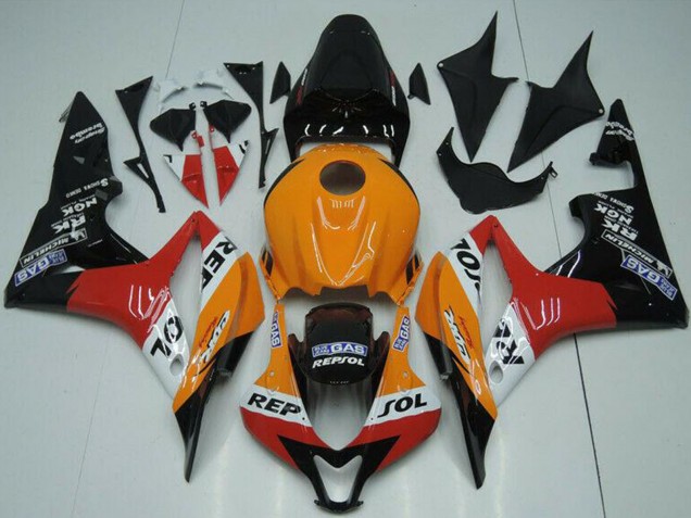 Großhandel Honda CBR600RR Motorrad Verkleidung 2007-2008 - Orange Weiss Rot Glanzendes Schwarz Repsol