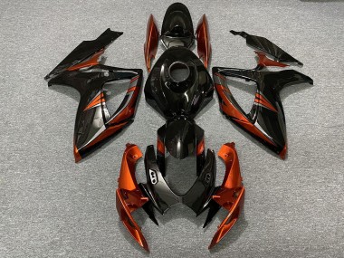 Großhandel Suzuki GSXR 600 / GSXR 750 Motorrad Verkleidung 2006-2007 - Glanzendes Schwarz Orange