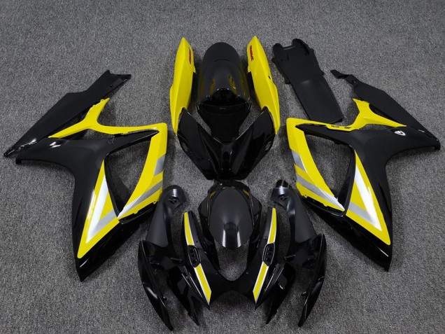 Großhandel Suzuki GSXR 600 / GSXR 750 Motorrad Verkleidung 2006-2007 - Glanzendes Schwarz Gelb Silber OEM Stil