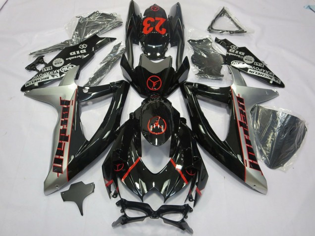 Großhandel Suzuki GSXR 600 / GSXR 750 Motorrad Verkleidung 2008-2010 - Glanzendes Schwarz Silber Rot Jordan 23