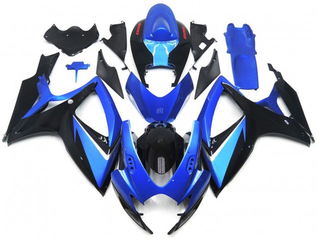 Großhandel Suzuki GSXR 600 / GSXR 750 Motorrad Verkleidung 2006-2007 - Blau Schwarz Rot Streifen