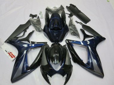 Großhandel Suzuki GSXR 600 / GSXR 750 Motorrad Verkleidung 2006-2007 - Blau Grau Schwarz Streifen