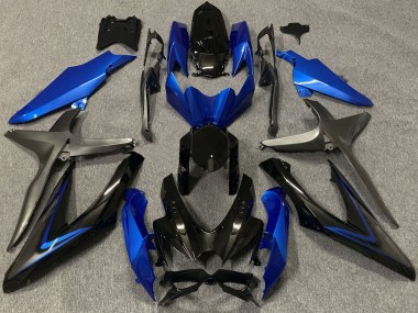 Großhandel Suzuki GSXR 600 / GSXR 750 Motorrad Verkleidung 2008-2010 - Blau Grau Glanzendes Schwarz