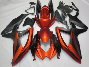 Großhandel Suzuki GSXR 600 / GSXR 750 Motorrad Verkleidung 2008-2010 - Burnt Orange Matt Schwarz