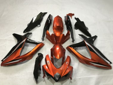 Großhandel Suzuki GSXR 600 / GSXR 750 Motorrad Verkleidung 2008-2010 - Burnt Orange Glanzendes Schwarz