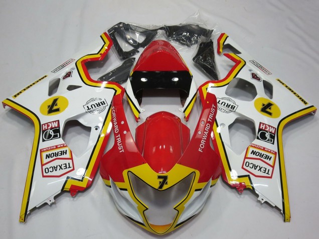 Großhandel Suzuki GSXR 600 / GSXR 750 Motorrad Verkleidung 2004-2005 - Weiss Rot Gelb