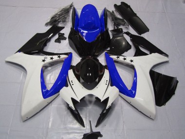 Großhandel Suzuki GSXR 600 / GSXR 750 Motorrad Verkleidung 2006-2007 - Weiss Blau Glanzendes Schwarz Stern