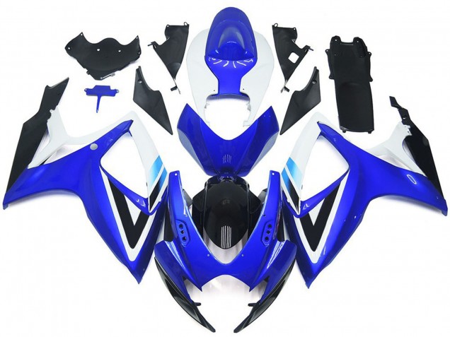 Großhandel Suzuki GSXR 600 / GSXR 750 Motorrad Verkleidung Kit 2006-2007 - Weiss Blau Glanzendes Schwarz OEM Stil