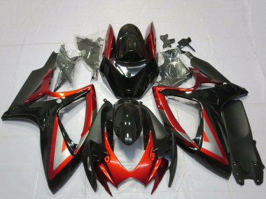 Großhandel Suzuki GSXR 600 / GSXR 750 Motorrad Verkleidung 2006-2007 - Glanzendes Schwarz Rot Silber