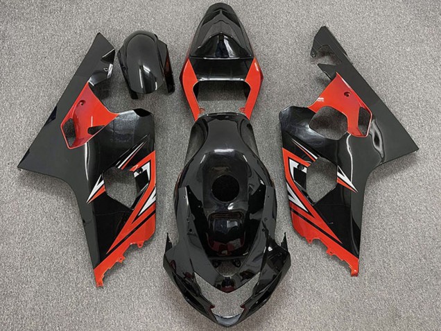 Großhandel Suzuki GSXR 600 / GSXR 750 Motorrad Verkleidung 2004-2005 - Glanzendes Schwarz Rot