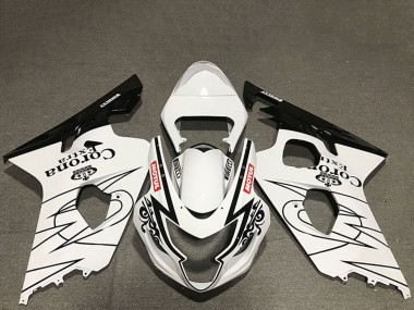 Großhandel Suzuki GSXR 600 / GSXR 750 Motorrad Verkleidung 2004-2005 - Weiss Glanzendes Schwarz Corona Motul Stil