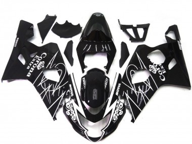 Großhandel Suzuki GSXR 600 / GSXR 750 Motorrad Verkleidung 2004-2005 - Glanzendes Schwarz Weiss Corona Stil