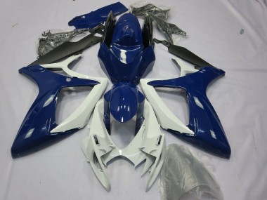 Großhandel Suzuki GSXR 600 / GSXR 750 Motorrad Verkleidung 2006-2007 - Blau Weiss Schwarz