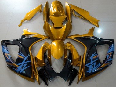Großhandel Suzuki GSXR 600 / GSXR 750 Motorrad Verkleidung 2006-2007 - Gold Schwarz Blau