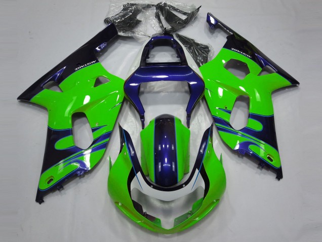 Großhandel Suzuki GSXR 600 / GSXR 750 Motorrad Verkleidung 2001-2003 - Grun Blau Schwarz